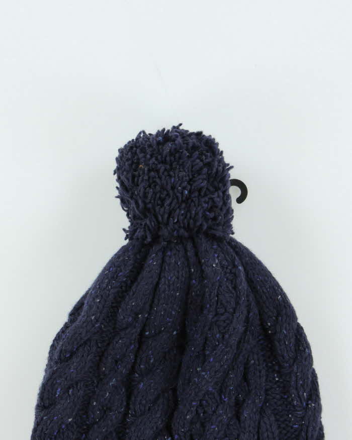 DSWT Vintage Navy Barbour Seaton Pom Wool Beanie - O/S
