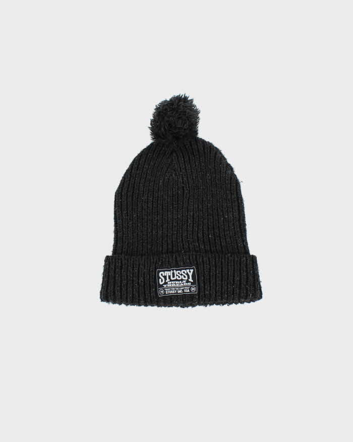 Vintage 00s Stussy Wool Blend Bobble Beanie - O/S