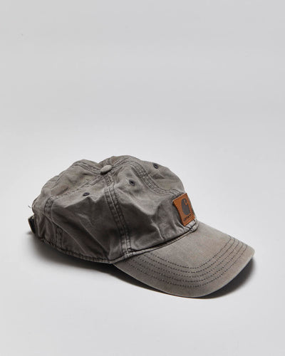Vintage Carhartt Grey Canvas Velcro Baseball Cap - One Size