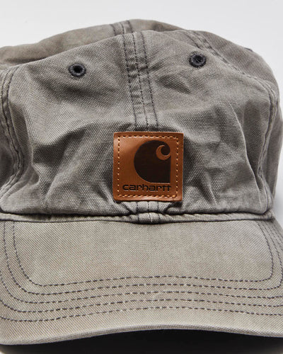 Vintage Carhartt Grey Canvas Velcro Baseball Cap - One Size