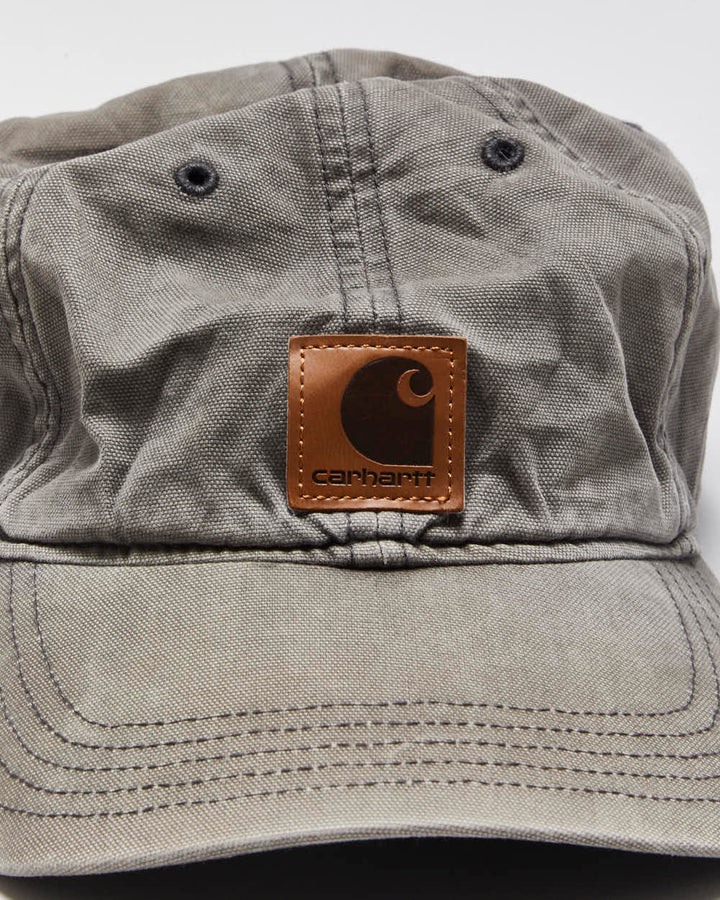 Vintage Carhartt Grey Canvas Velcro Baseball Cap - One Size