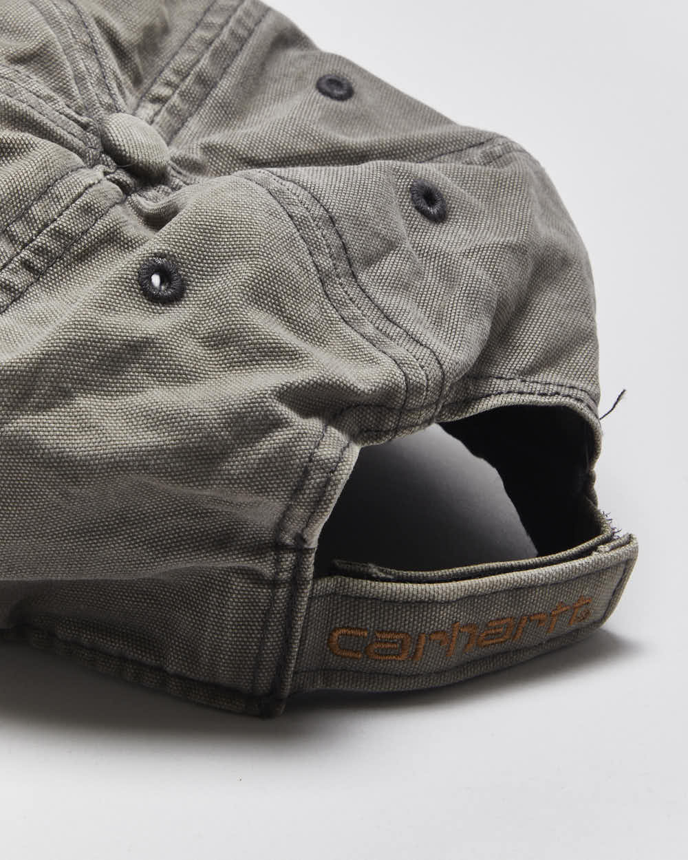 Vintage Carhartt Grey Canvas Velcro Baseball Cap - One Size