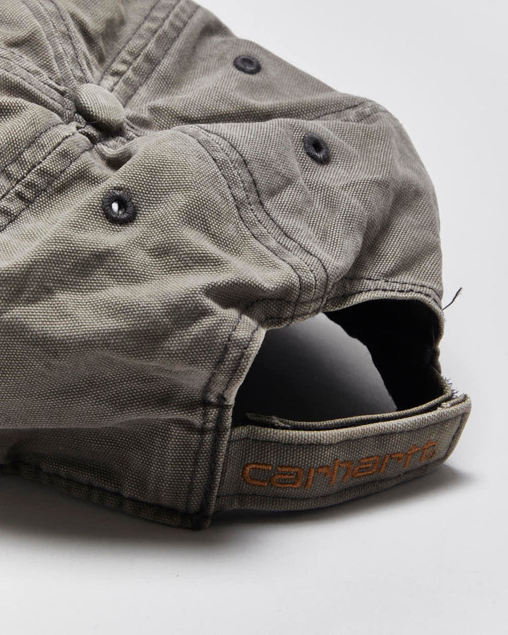 Vintage Carhartt Grey Canvas Velcro Baseball Cap - One Size