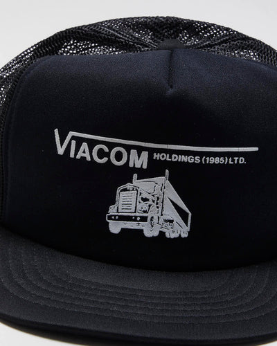 Vintage 1980s Black Trucker Cap - O/S