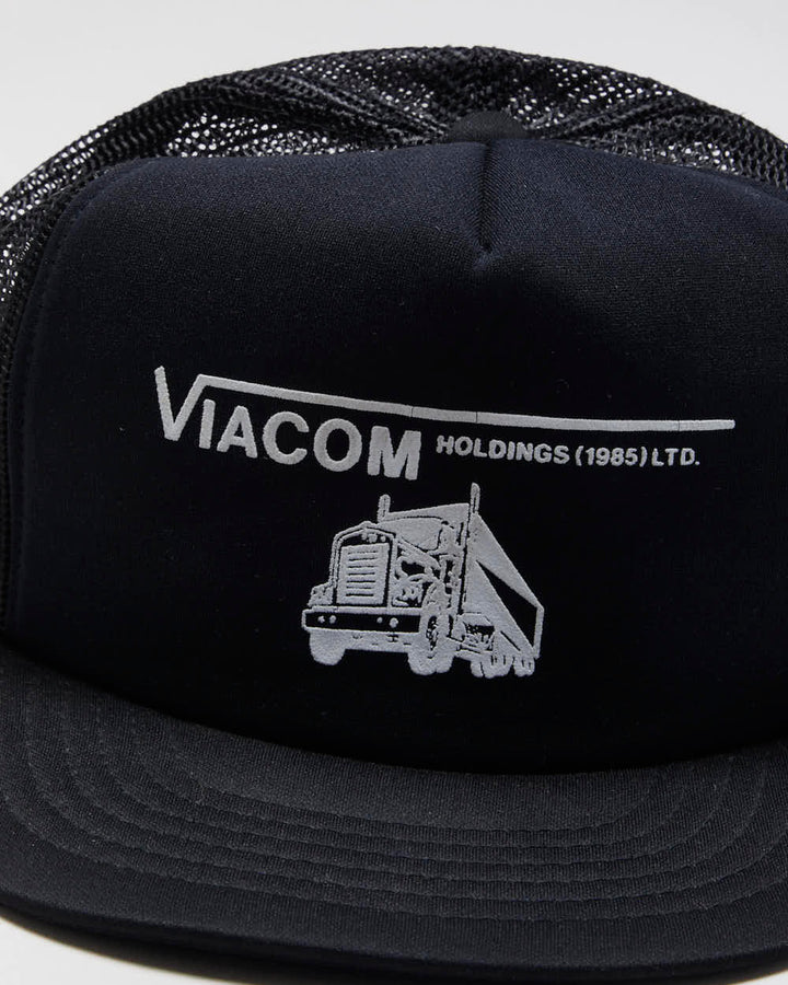 Vintage 1980s Black Trucker Cap - O/S