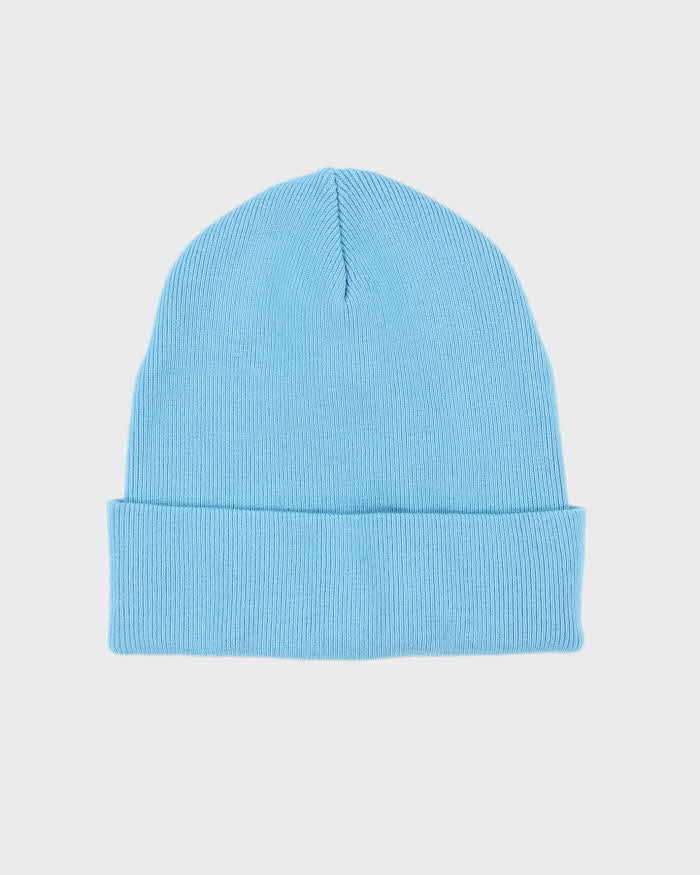 Hugo Boss Blue Ribbed Logo Beanie - OS