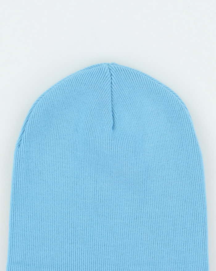 Hugo Boss Blue Ribbed Logo Beanie - OS