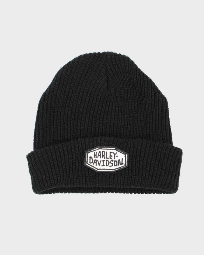 Vintage Harley Davidson Ribbed Patch Beanie - OS