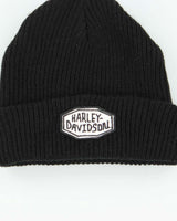 Vintage Harley Davidson Ribbed Patch Beanie - OS