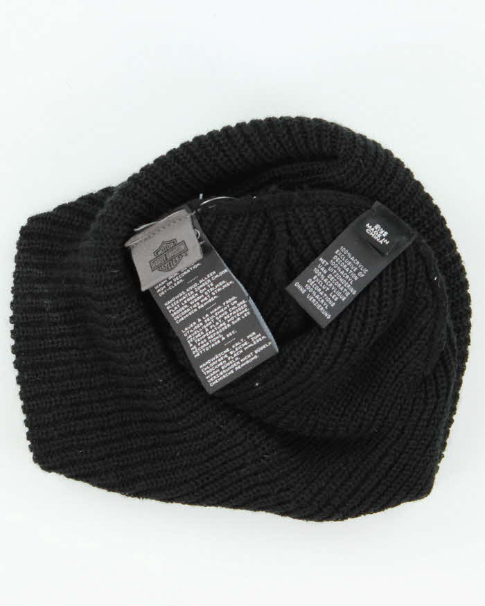 Vintage Harley Davidson Ribbed Patch Beanie - OS