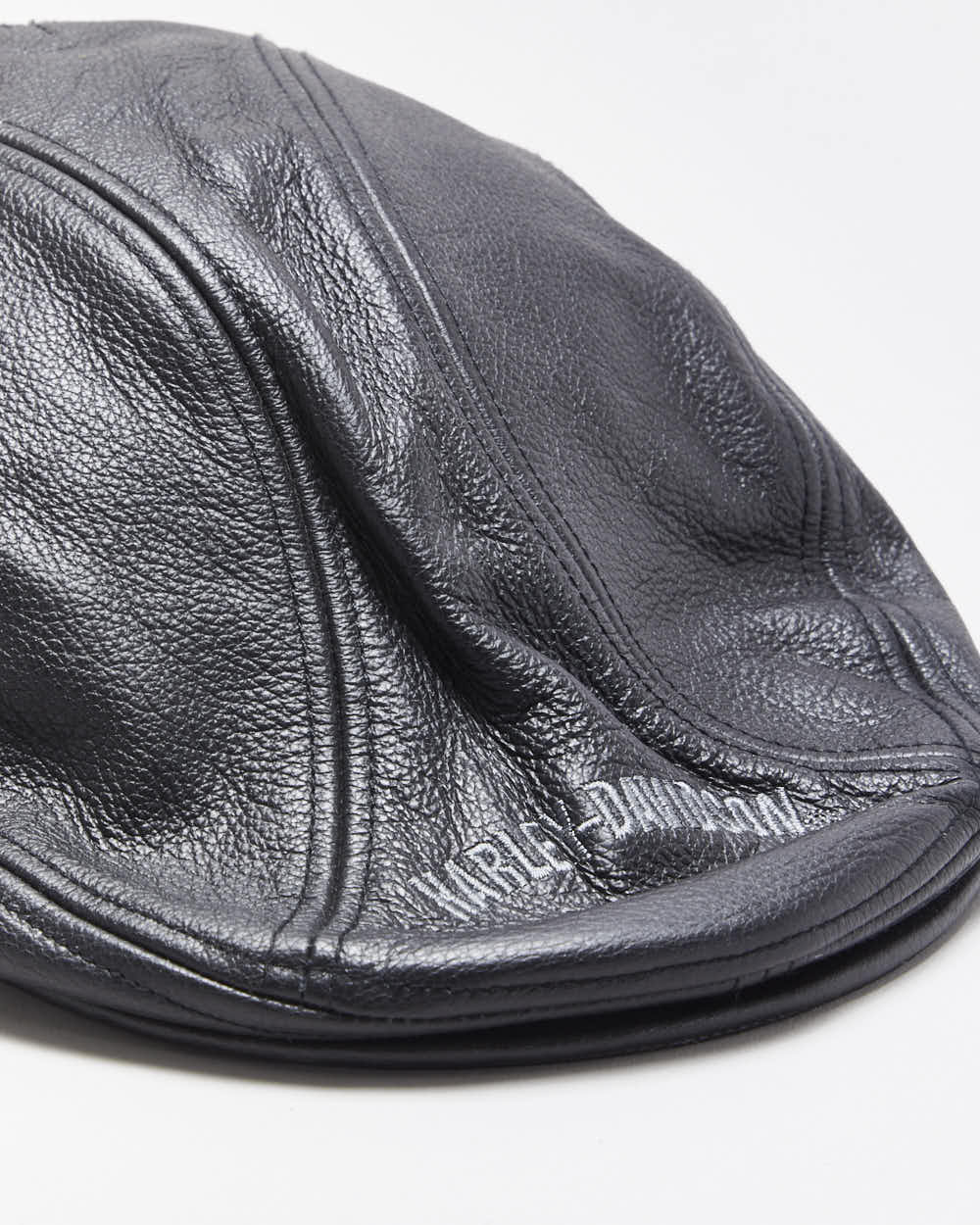Vintage Harley Davidson Leather Biker Flat Cap - L