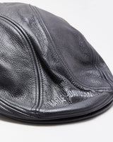 Vintage Harley Davidson Leather Biker Flat Cap - L