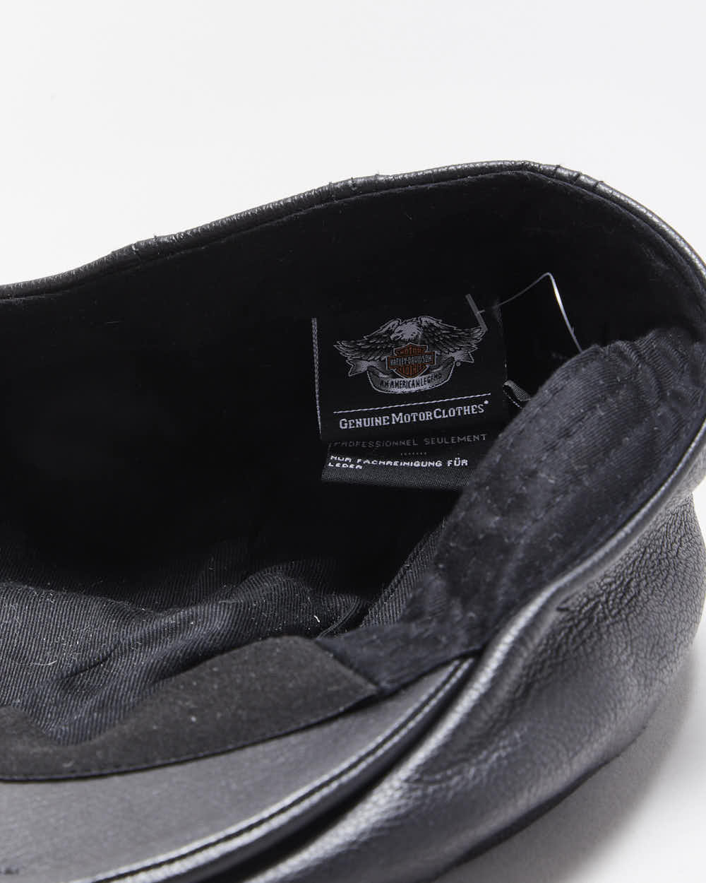 Vintage Harley Davidson Leather Biker Flat Cap - L