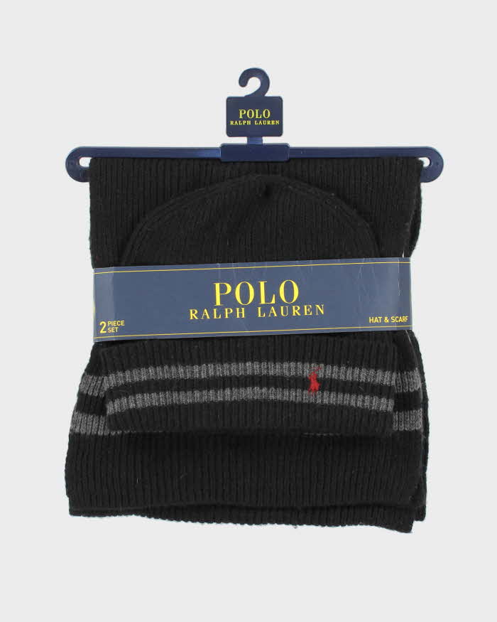 Vintage Polo Ralph Lauren Wool Blend Beanie &amp; Scarf Two-Piece Set - OS
