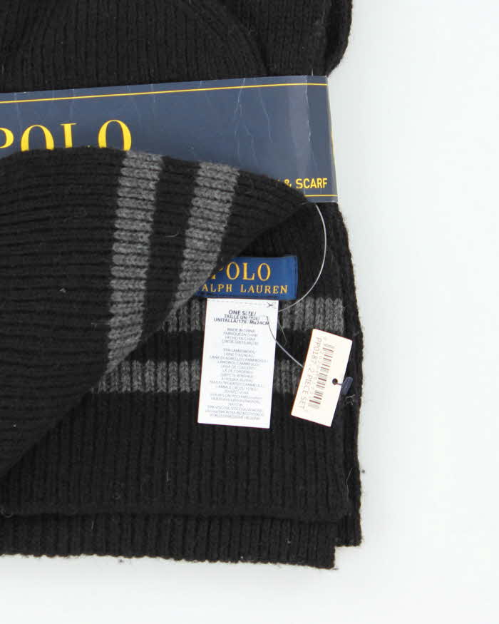Vintage Polo Ralph Lauren Wool Blend Beanie &amp; Scarf Two-Piece Set - OS