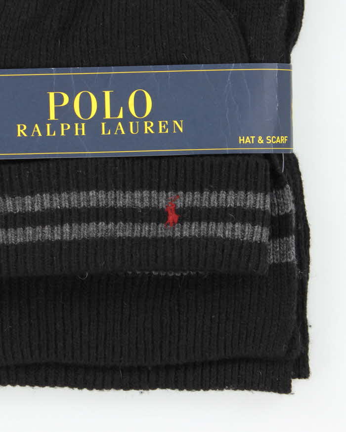 Vintage Polo Ralph Lauren Wool Blend Beanie &amp; Scarf Two-Piece Set - OS
