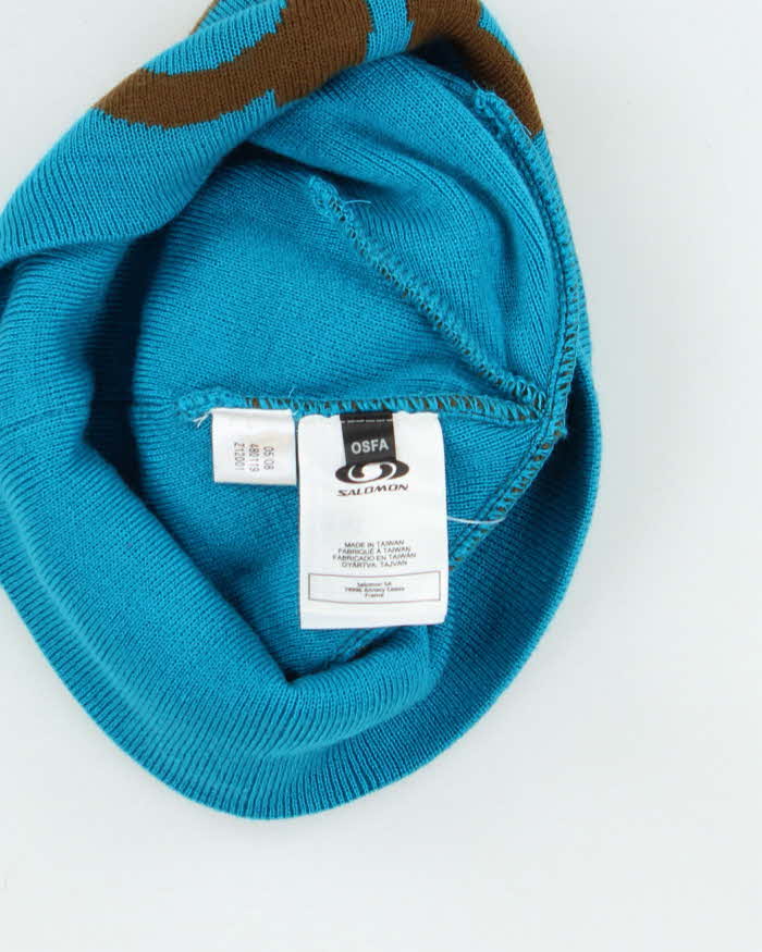 Vintage Salomon Two-Tone Spell-Out Skull Cap Beanie - OS