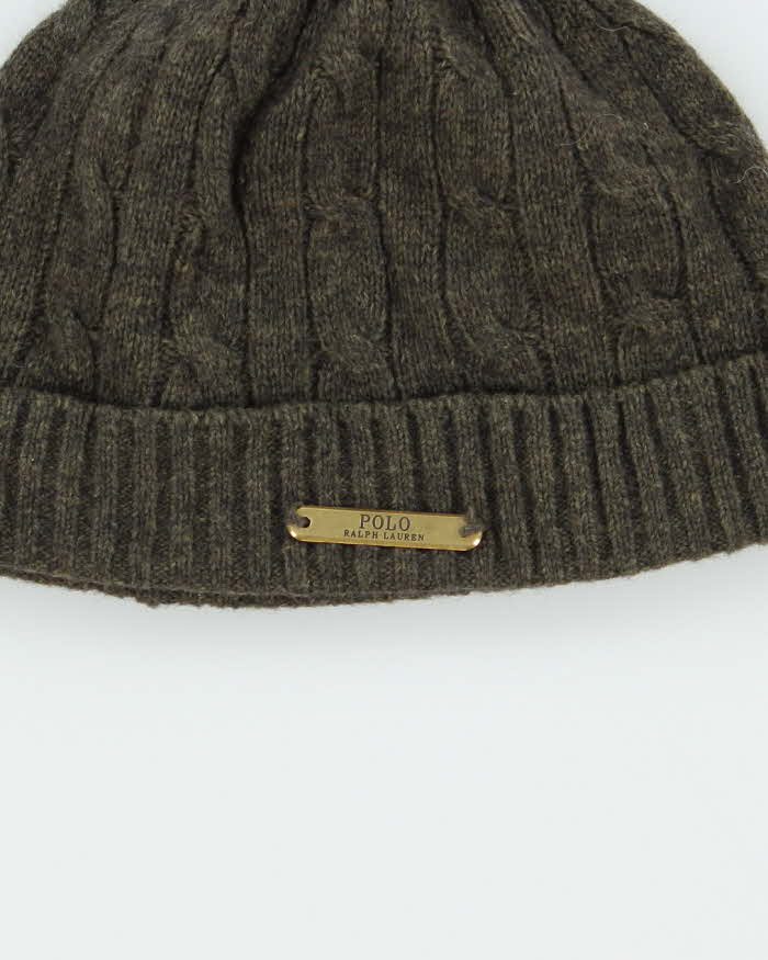 Vintage Polo Ralph Lauren Merino Wool Cashmere Cable Knit Beanie - OS