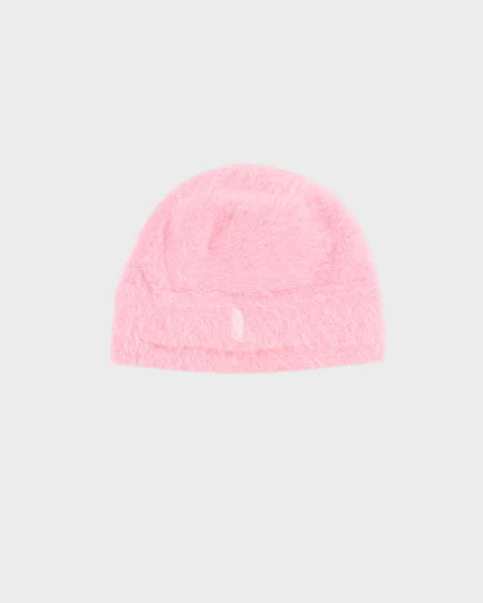 Vintage Y2K 00s Reebok Seattle Seahawks Baby Pink Angora Skull Cap Beanie - OS
