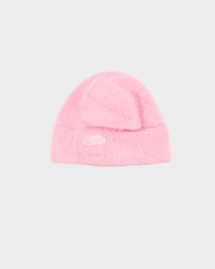 Vintage Y2K 00s Reebok Seattle Seahawks Baby Pink Angora Skull Cap Beanie - OS