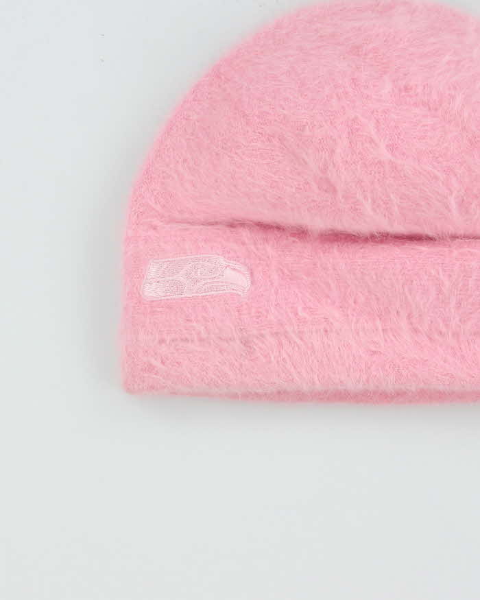 Vintage Y2K 00s Reebok Seattle Seahawks Baby Pink Angora Skull Cap Beanie - OS