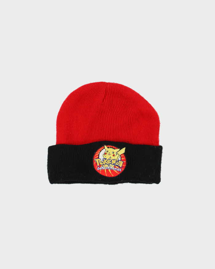 Vintage 1990s Pokemon Pikachu Two-Tone Beanie - OS