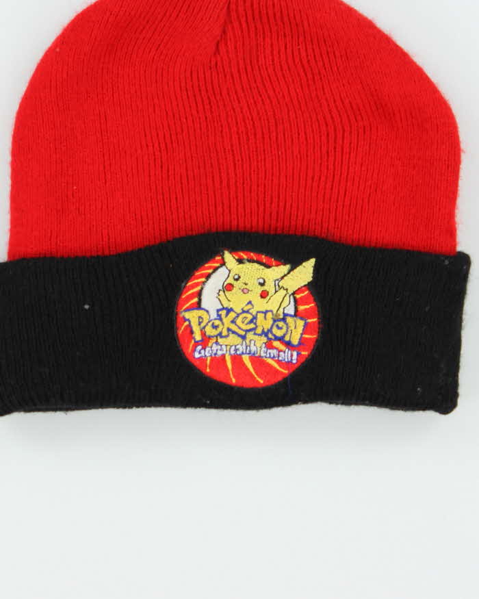 Vintage 1990s Pokemon Pikachu Two-Tone Beanie - OS