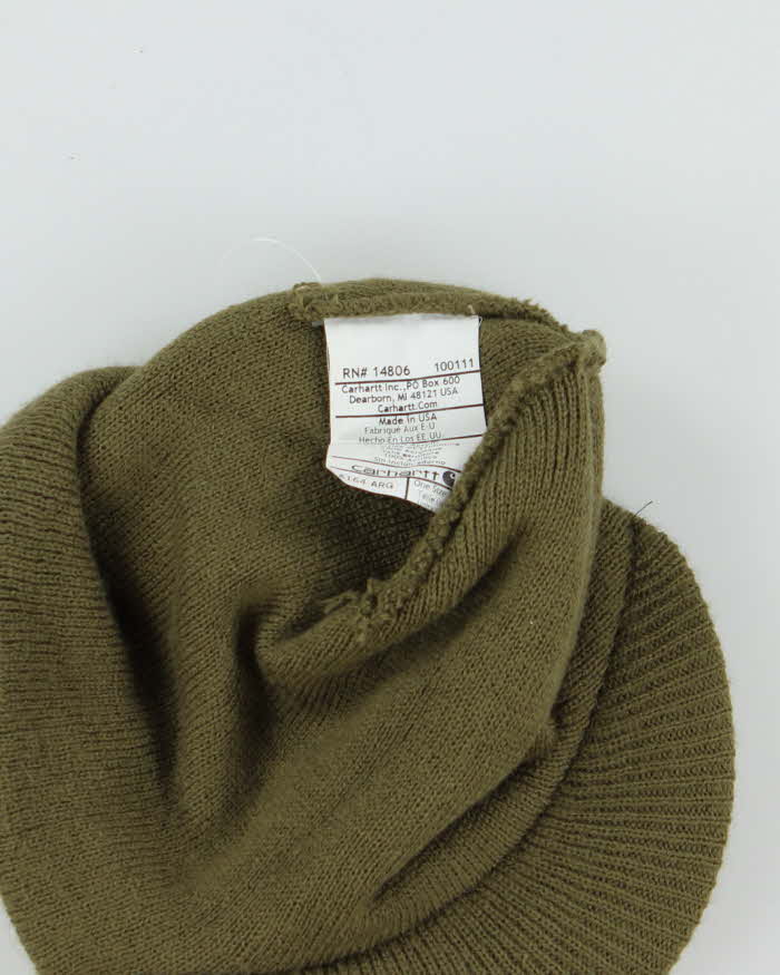 Vintage Carhartt Khaki Peaked Beanie - OS