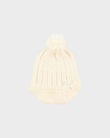 Vintage Y2K 00s Puma Diamante Cream Bobble Peaked Beanie - OS