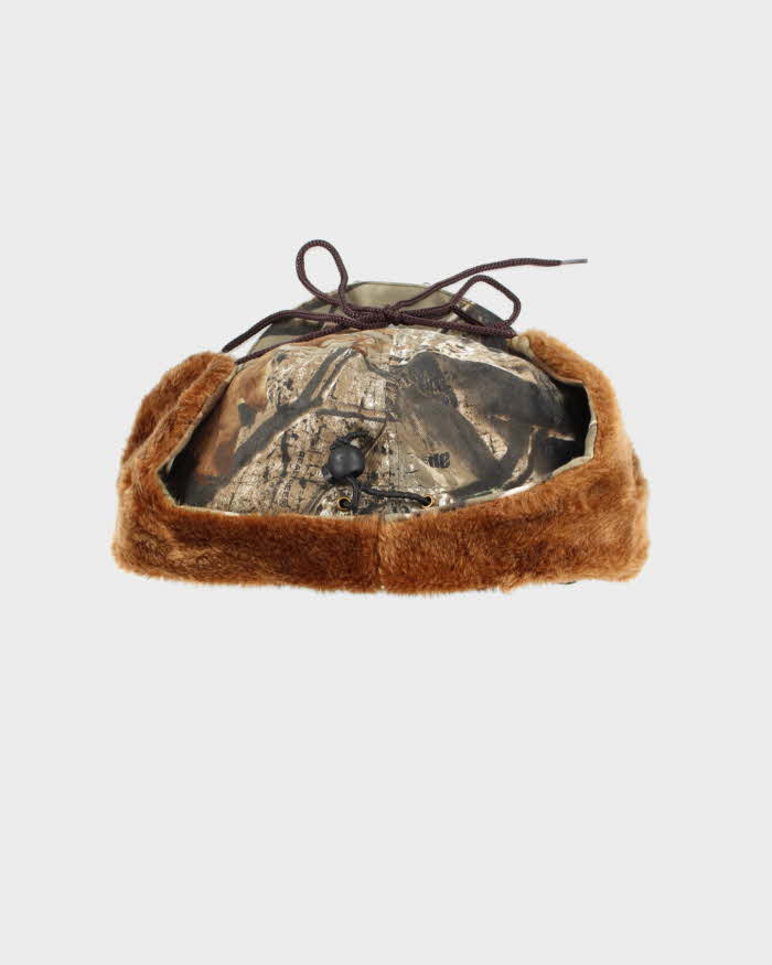 Vintage 00s Wind River Panther Vision LED Realtree Camouflage Faux Fur Earflap Hunting Cap - OS