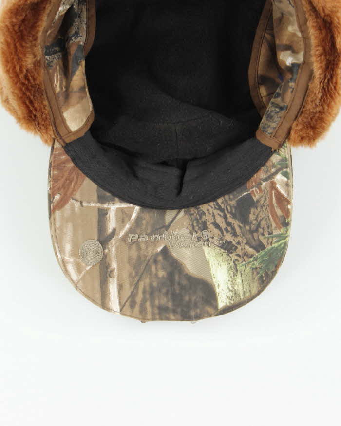 Vintage 00s Wind River Panther Vision LED Realtree Camouflage Faux Fur Earflap Hunting Cap - OS