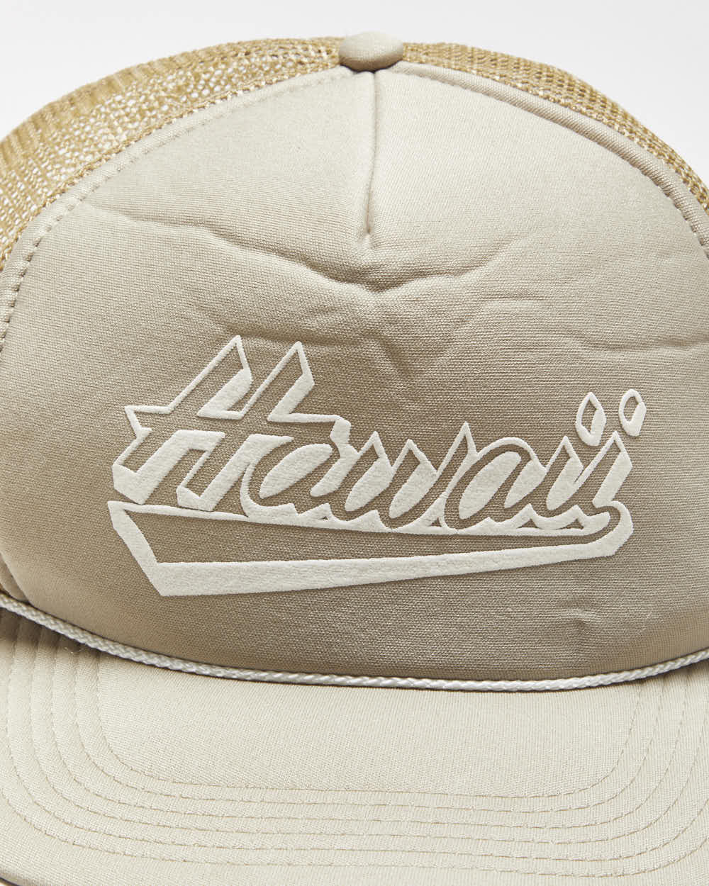 Vintage 1980s Hawaii Khaki Snapback Trucker Cap - OS