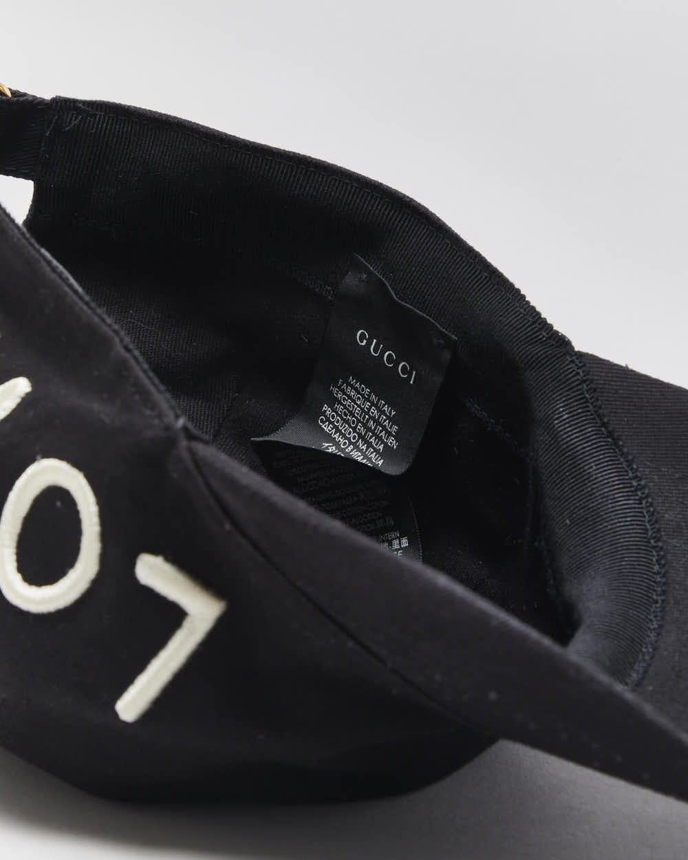 SS2015 Gucci Embroidered Canvas 'Loved' Velcro Baseball Cap - XL