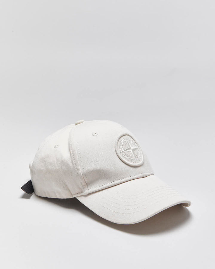 Stone Island Cream Embroidered Adjustable Baseball Cap - L