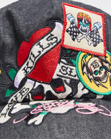 Vintage Y2K 00s Ed Hardy Patch Denim Trucker Cap - OS