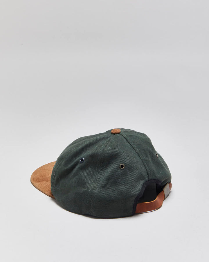 Vintage 1990s Aston Martin Racing Green Suede Leather Strap Baseball Cap - M