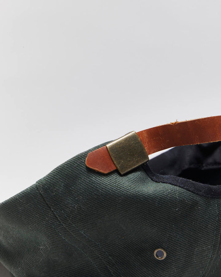 Vintage 1990s Aston Martin Racing Green Suede Leather Strap Baseball Cap - M