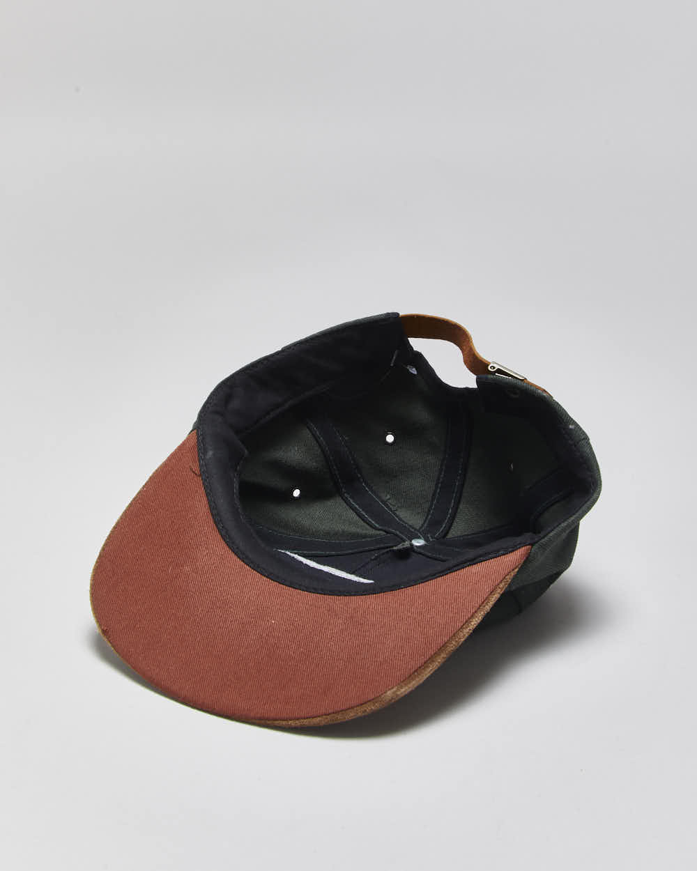 Vintage 1990s Aston Martin Racing Green Suede Leather Strap Baseball Cap - M
