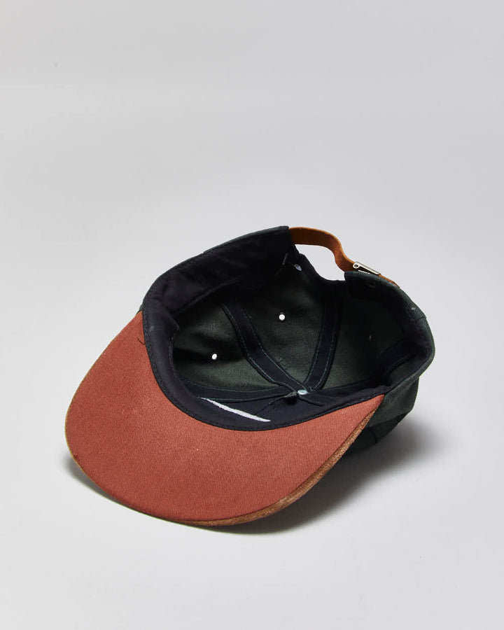 Vintage 1990s Aston Martin Racing Green Suede Leather Strap Baseball Cap - M