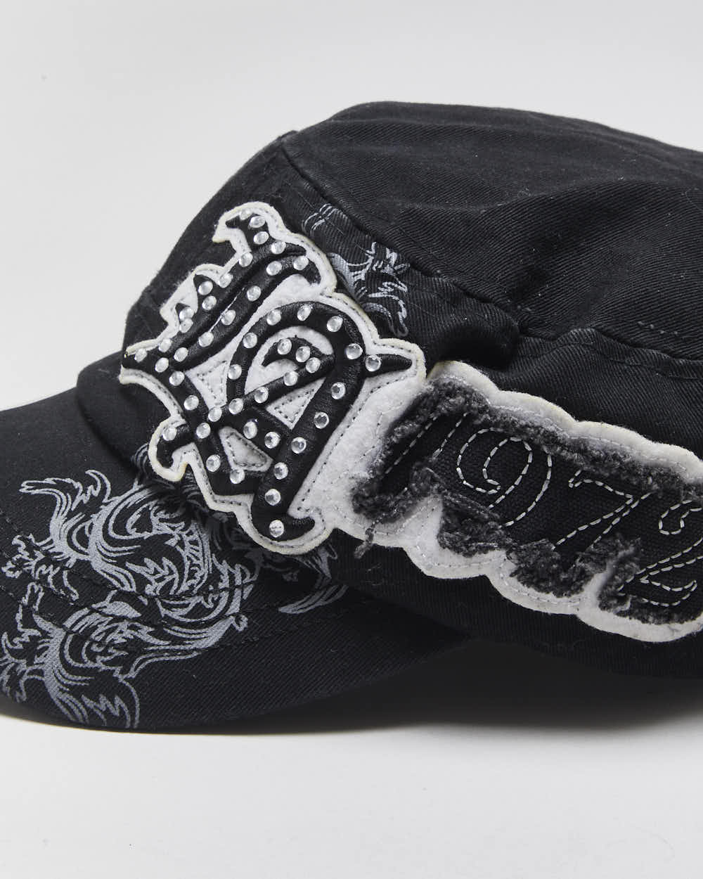 Vintage Y2K 00s Last For One Embellished Army Cap - OS