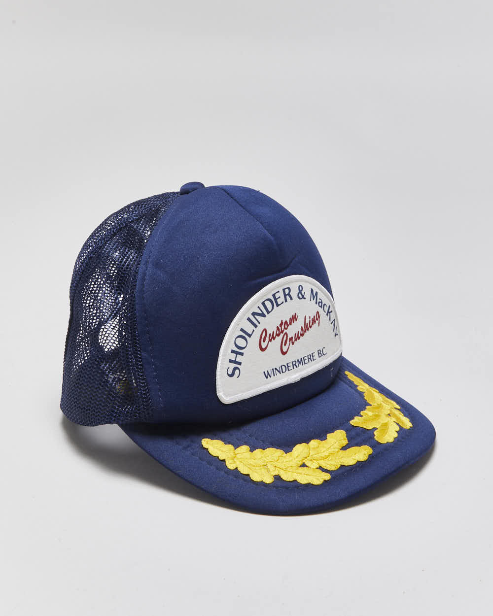 Vintage 1990s Custom Crushing AJM Headwear Flatbill Trucker Hat - OS