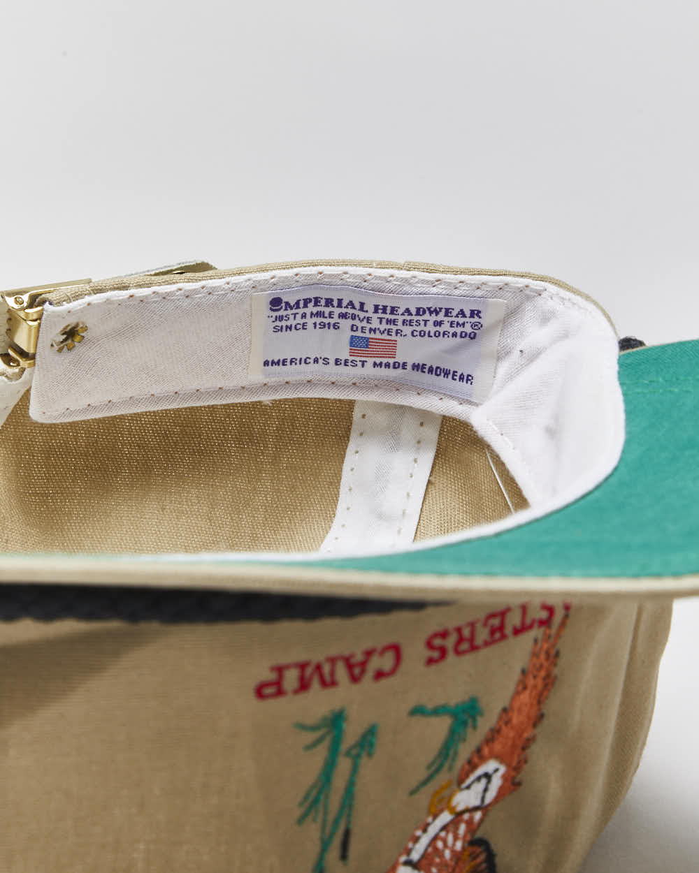 DS Vintage 1990s Masters Golf Camp Imperial Headwear Made In USA Leather Strap Cap - OS