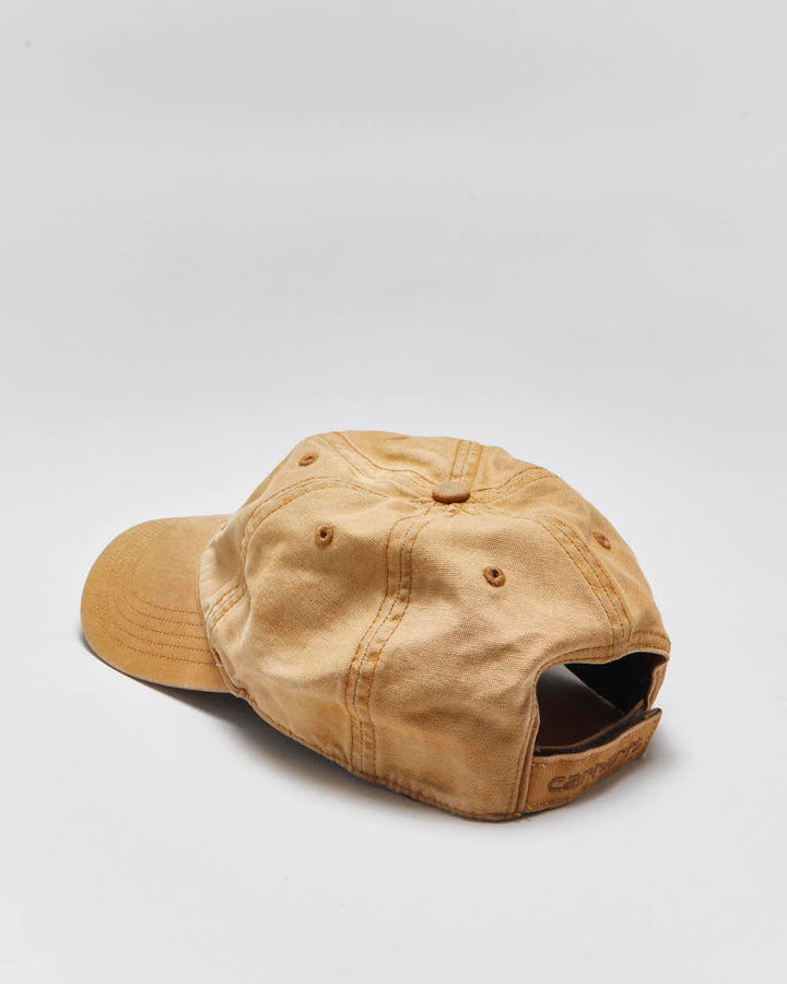 Vintage Carhartt Tan Canvas Velcro Baseball Cap - OS