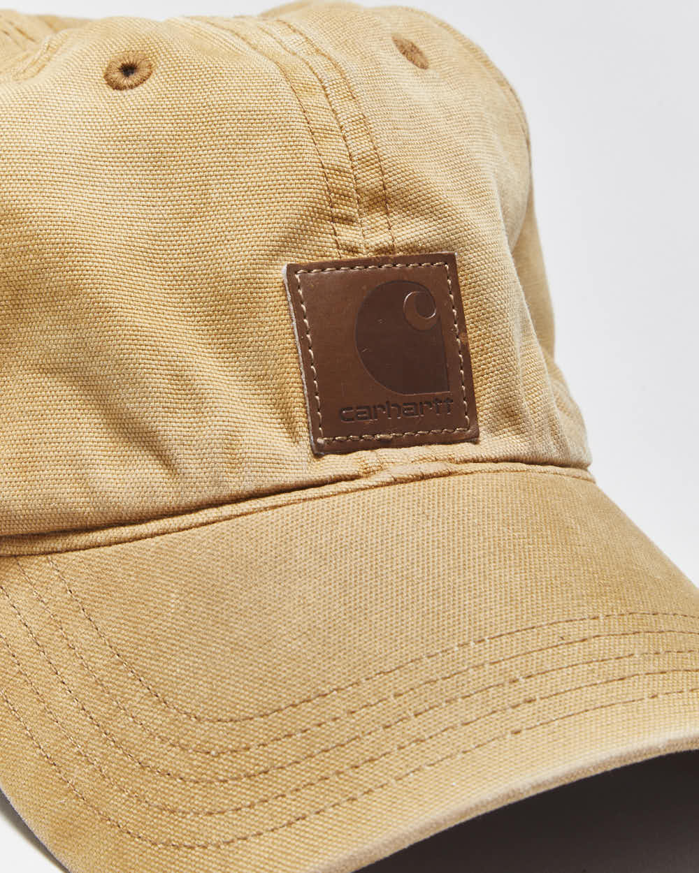 Vintage Carhartt Tan Canvas Velcro Baseball Cap - OS