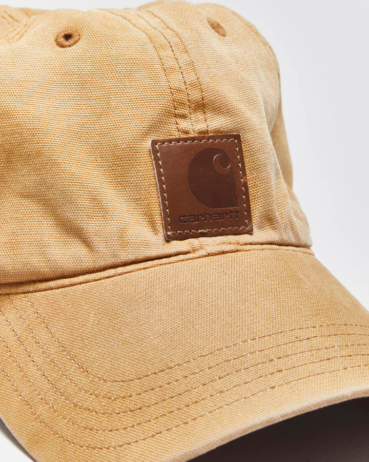 Vintage Carhartt Tan Canvas Velcro Baseball Cap - OS