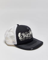 Vintage Y2K 00s Stussy "Built For The Long Haul" Flat Bill Trucker Hat - OS