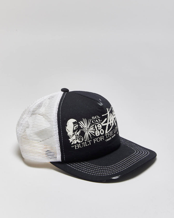 Vintage Y2K 00s Stussy "Built For The Long Haul" Flat Bill Trucker Hat - OS