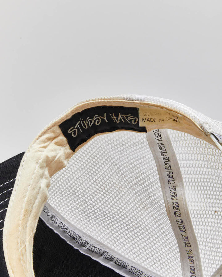 Vintage Y2K 00s Stussy "Built For The Long Haul" Flat Bill Trucker Hat - OS