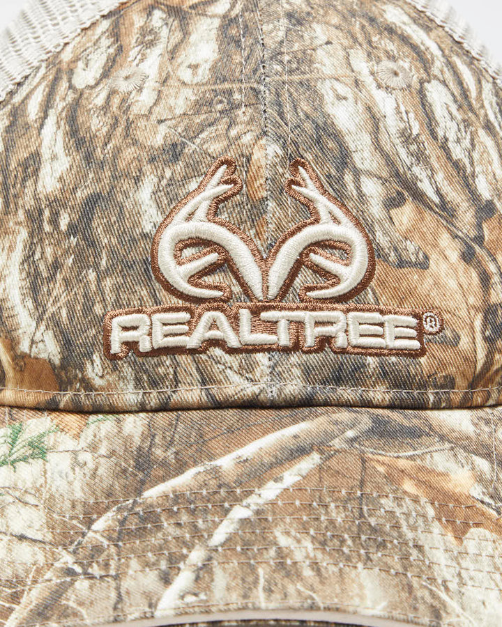 Vintage Y2K 00s Realtree Camo Embroidered Trucker Hat - OS