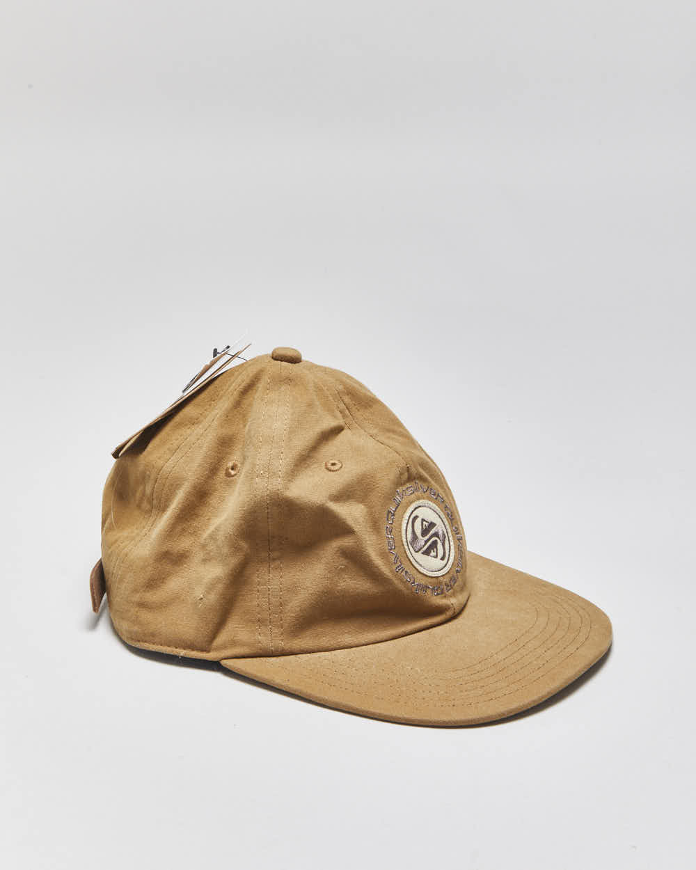 DSWT Quiksilver Arvo KickBack Canvas Leather Strap Flat Bill Baseball Cap - OS